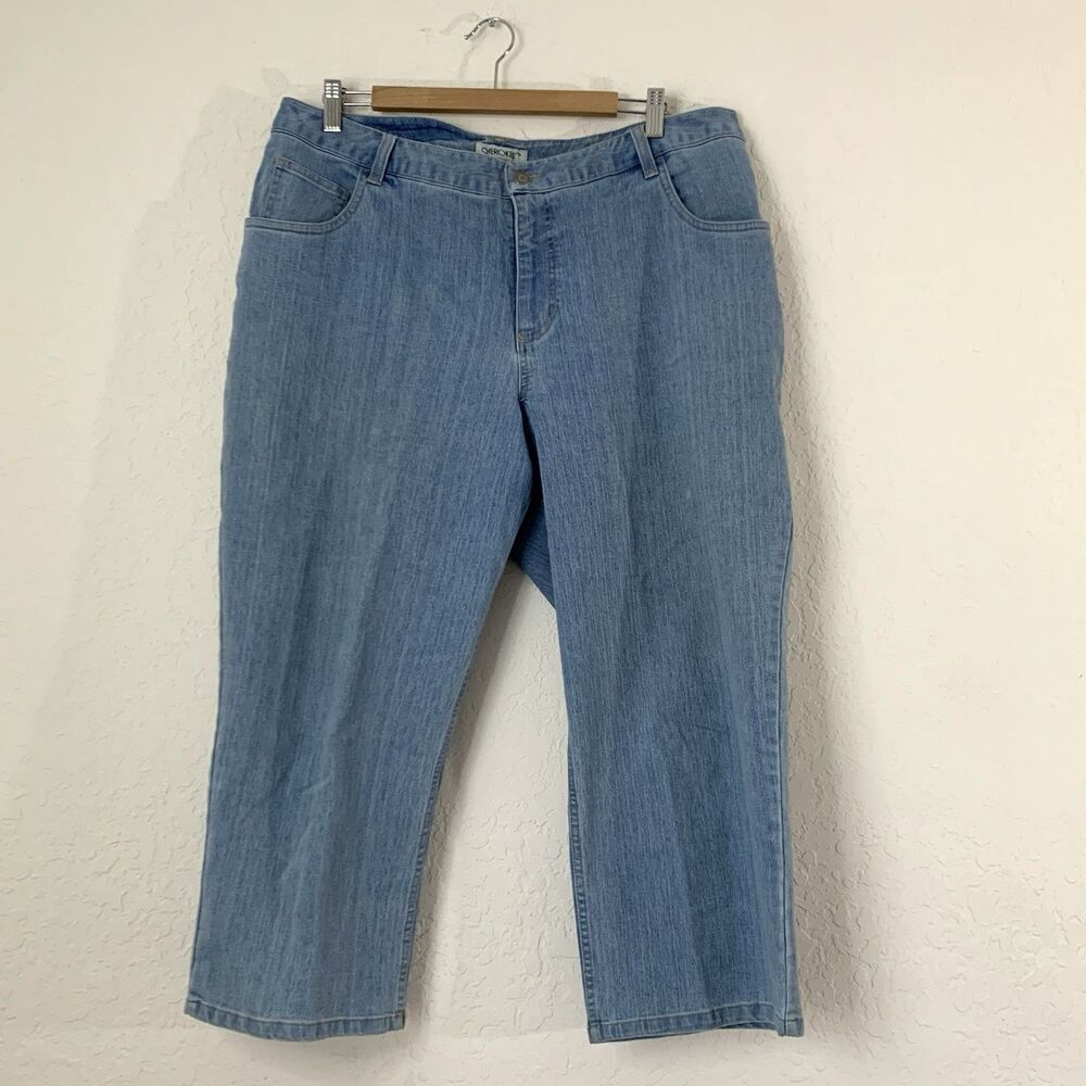 Vintage Cherokee Jeans Women 16 Cropped Wide Leg Barrel High Rise Granny‎ 36x22”